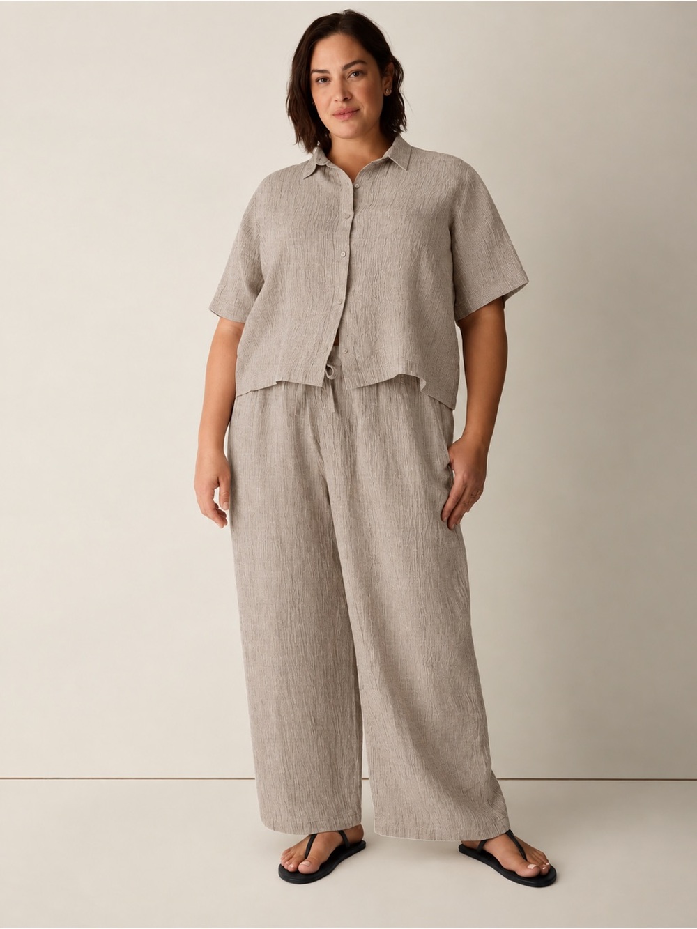 Eileen Fisher Wheat Wide Ankle Pants XL NWT - Picture 8 of 8